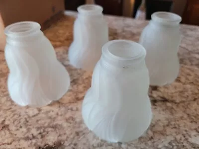 Set Of 4 Alabaster Frosted Glass Ceiling Fan / Light Globes • $15