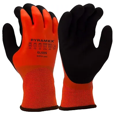 LOT GL505 ORANGE Thermo Waterproof Insulated Fully Coated Winter WORK GLOVES • $7.95