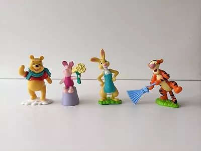 Set Of 4 Vintage Winnie The Pooh Figures Tigger Rabbit Piglet Cake Toppers Toys • $12.80