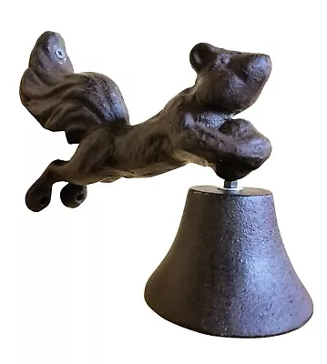 Rustic Brown Cast Iron Squirrel Door Entry Bell Dinner Friends Family Gift • $48.99