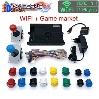 2 Players DIY 3D Wifi Pandora Saga EX Box 8000 In 1 Arcade Kit Game Console HDMI • £93.60