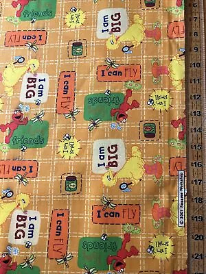Big Bird Elmo Sesame Street Cotton Fabric 1/2 Yard (18 By 44”) New • $6.95