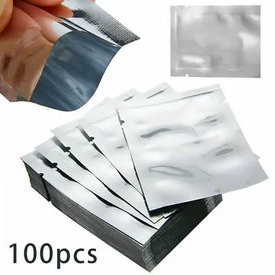 100x Silver Vacuum Sealer Aluminum Foil Mylar Bags Storage Pouches Kitchen Tools • $30.35