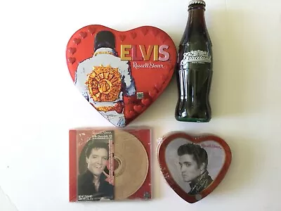 Elvis Presley- Lot Of 2-Valentine Day Tins Graceland Coke Bottle & Chocolate CD • $25.68