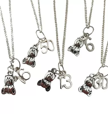 £5.97 • Buy SILVER NECKLACE Sitting Teddy Anniversary Birthday Charm Gift * Huge Choice *