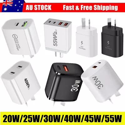 25W/30W/40W/45W/55W Fast Wall Charger USB C PD QC3.0 Adapter For IPhone Samsung • $9.98