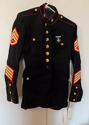 US Marine Corps Dress Blues Jacket * Authentic USMC Wool Uniform With Medal • $135