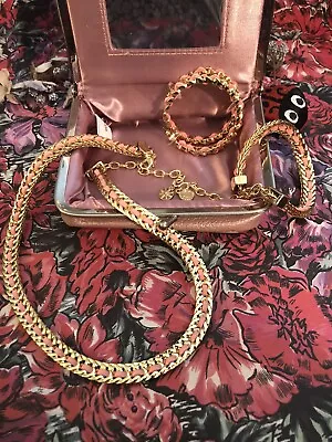 MARY KAY New Necklacebraceletearrings Chain Pink Gold&set Small Kiss Top 4Bag • $29.99