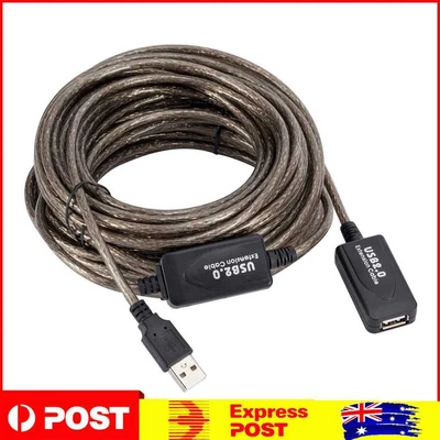 $24.79 • Buy USB2.0 Male To Female Active Repeater Extension Cable Cord Adapter (15m)