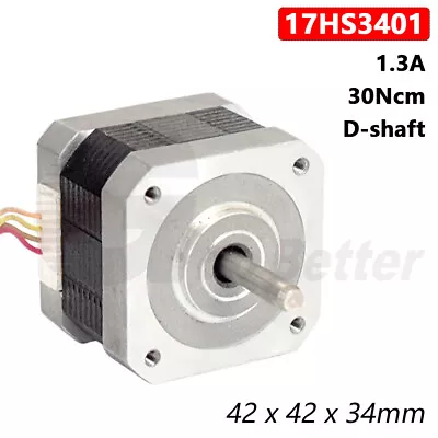 17HS3401 Nema 17 Stepper Motor 30Ncm 1.3A 34mm 4 Wires Cable For 3D Printer CNC • $11.69