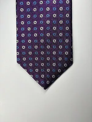 BROOKS BROTHERS Makers & Merchants Tie Purple Floral Tie Woven Flowers • $17.95