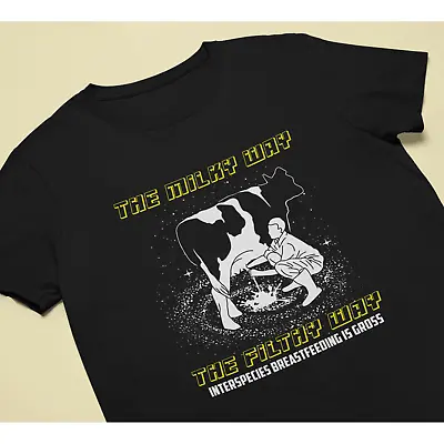 Animal Friendly Vegan T-Shirt Milky Way Filthy Way COWS Mens Womens VEGANUARY • £8.95