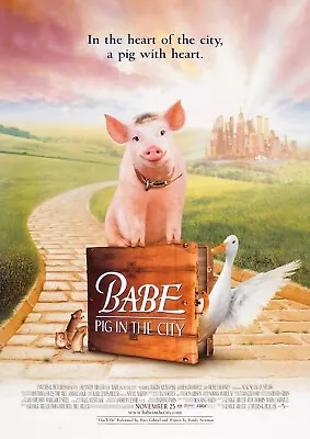 BABE PIG IN THE CITY    MOVIE POSTER A5 A4 A3 A3+  2024 Wall Art Gloss Cinema • £2.99