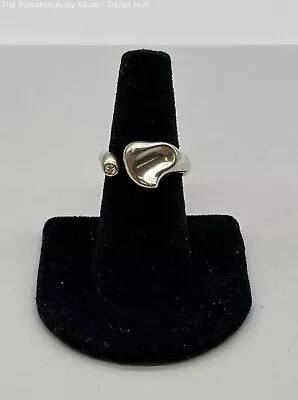 Tiffany & Co. Elsa Peretti Full Heart Diamond Silver Ring - 925 Spain Sz 8 7g • $30.20