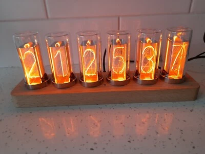 £130 • Buy Modern Digital Desktop 6 Tube Nixie Clock On Solid Wood Base New In Box. 