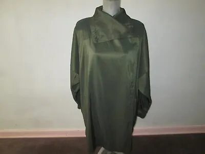 New MARALYCE FEREE Asymmetric Olive Mid-Length Rain Coat Cloak Lagenlook O/S • $70.29