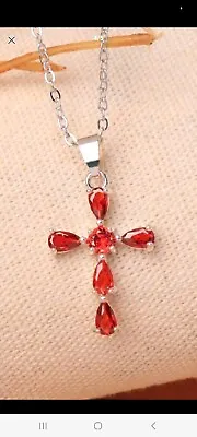 £2.99 • Buy Red Garnet Gemstone Cross