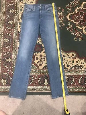 GREAT! Size 28 7 For All Mankind Womens Blue High Rise Karah Straight Leg Jeans • $25