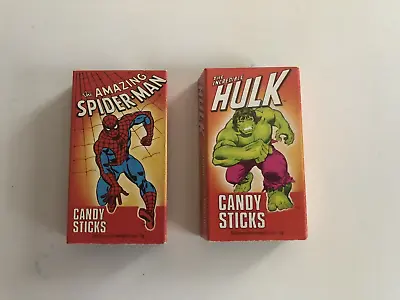 2 Different 1979 Primrose Marvel Candy Sticks Boxes * Amazing Spider-man * Hulk • $19.99