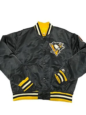 Vintage Pittsburgh Penguins Starter Jacket Mens XL Back Spell Out NHL Hockey • $175