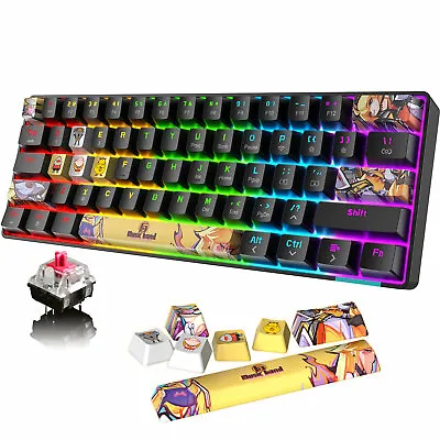 $19.89 • Buy AU Computer 60% Mechanical Gaming Keyboard Wired/Wireless Bluetooth+PBT Keycaps