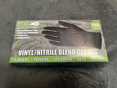 GRIP Large Vinyl Gloves 100 Pack Disposable Cleaning Painting Janitorial Auto • $8