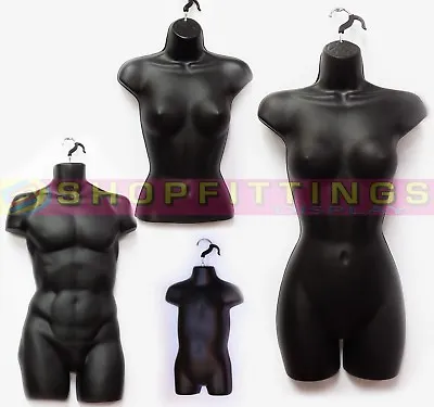 Black High Quality Half Hanging Mannequin Torso Body Form Display Bust   • £11.50