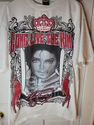 Michael Jackson T Shirt Graphic Print Long Live The King Size 2XL Color White • $10.99