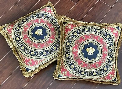 Stunning Pair Of Versace Baroque Double-sided Silk Pillows - New With Tags • $500