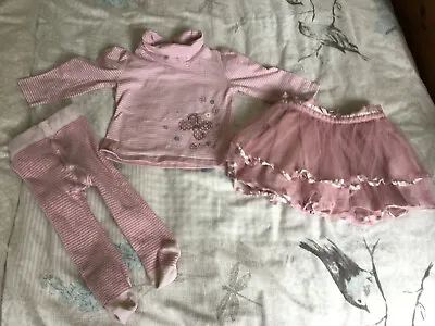 Next- Pink- Cute Girls Outfit- Top Tutu And Matching Tights - 3-6 Months • £5