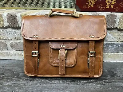 Berliner Bags Vintage Leather Messenger Bag Berlin Briefcase Men/Women Brown • $79.99