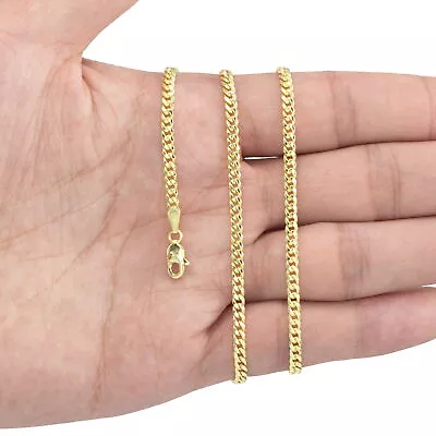 10K Yellow Gold 3.5mm-13mm Miami Cuban Chain Pendant Necklace 16 - 30  Hollow • $319.99