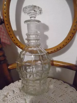 Vintage Jacobeann 3 Neck Ring Glass Decanter • £9.99