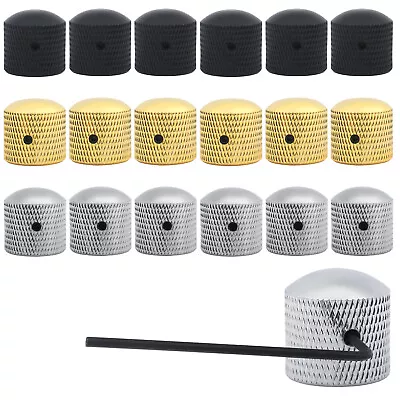 4-10Pack Guitar Metal Dome Knobs - Chrome Knurled Knobs - Volume Control Knobs • $15.99