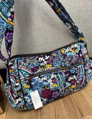 Vera Bradley Disney Large On The Go Crossbody Bag Mickey's Paisley Celebration • $111.86