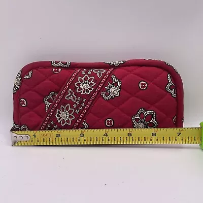 Vera Bradley Quilted Glasses Soft Case Paisley 100% Cotton Red Double Sleeve • $13.99