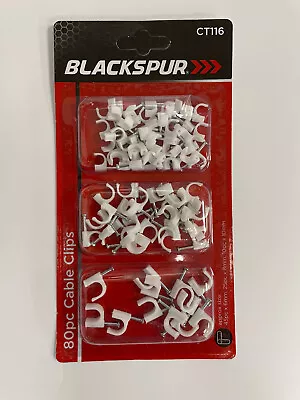 £2.49 • Buy 80 Pack Cable Clips Round White Wall Cable Wire Nail Plugs 6mm 8mm 10mm