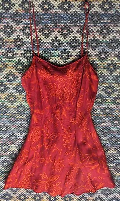 Silk Victoria's Secret Slip Dress 100% Silk Orange/Red (ish) Size Xs... • $22