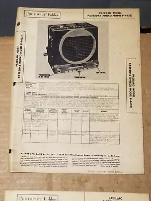 PACKARD PA382042  Car RADIO PHOTOFACT  • $10