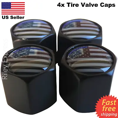 4x Wheel Tire Valve Cap Stem Cover For Car Bike Trucks Subdued American Flag • $6.84