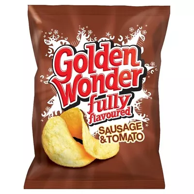 £17.49 • Buy Golden Wonder Sausage And Tomato Crisps 32.5g 32 Pack Full Box
