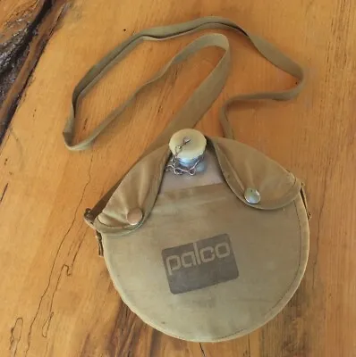 Vintage PALCO Aluminum Canteen 2 Quart Military Camping With Crossbody Canvas • $25.19