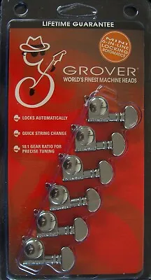 Grover 406CL6  Mini Rotomatic Locking Tuners 6 In-Line Left Hand Chrome Finish • $60