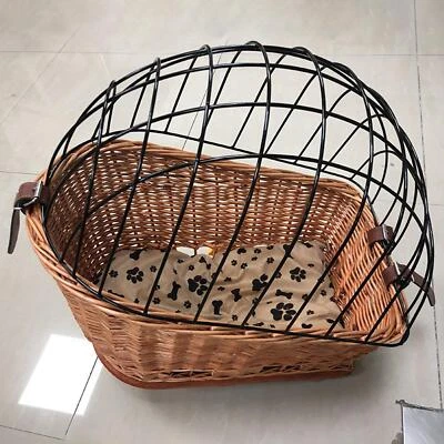£123.25 • Buy Bike Basket Bicycle Pet Carrier Cat Dog Seat Front Comfortable With Lids