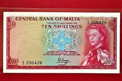 1967 MALTA 10 SHILLINGS QEII P-28a @ AUNC /UNC • $169.99