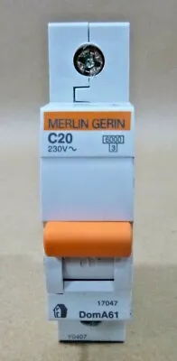 Merlin Gerin DomA61C20 Circuit Breaker 20 Amp 1 Pole C Curve 17047 Din Rail 230V • $11.95