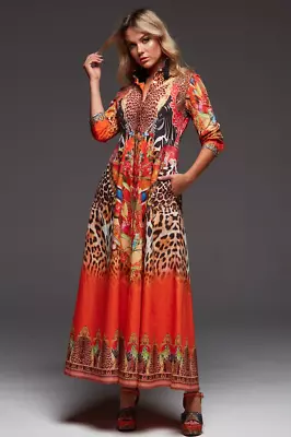 Czarina Sunset In Savannah Linen Crystals Dress 3xl Xxxl 20 . • $399.99