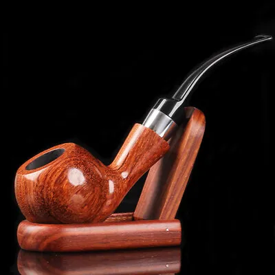 Classic Ebony Wood Pipe Handmade Solid Wood Vintage Pipes Tobacco Cigar Pipes • $32.99