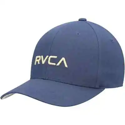 RVCA Hat Men L/XL Blue Navy Flex Fitted Logo Cap Brand New With Tags • $17.95