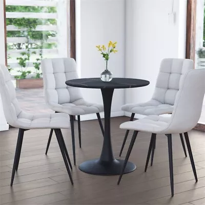 CorLiving Ivo Black Marbled Engineered Wood Top & Black Metal Base Bistro Table • $207.94